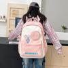 Women's Large Capacity Backpack Color Block Student Schoolbag Shoulder Bag