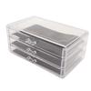 Clear Acrylic 3 Drawer Transparent Dustproof Removable Black Mesh Pads Stackable Jewelry Organizer