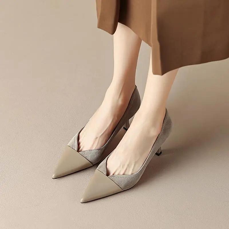 

Fashion High Heels Ladies Pumps Stilito Women s Shoes Pointed Toe on Heeled Summer 2025 Comfortable and Elegant Korean Style Shoe Casual 34
