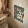Metallschild im Vintage-Stil Badezimmer Wanddeko Retro Blechschild mit humorvollem Zahnbürsten- und Toilettenpapier-Design für Innen- und Außenbereich