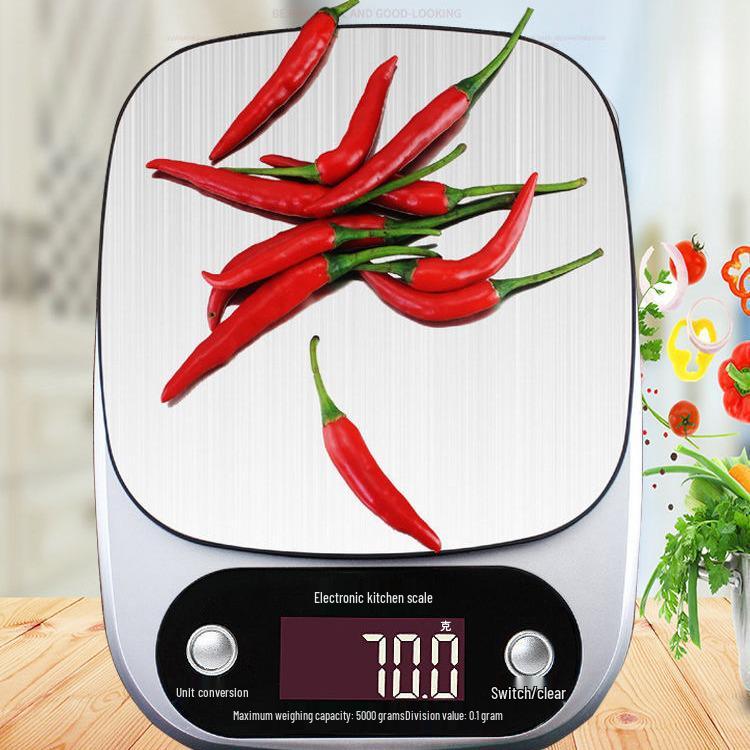 10kg Rechargeable Stainless Steel Kitchen Scale for Food & Baking