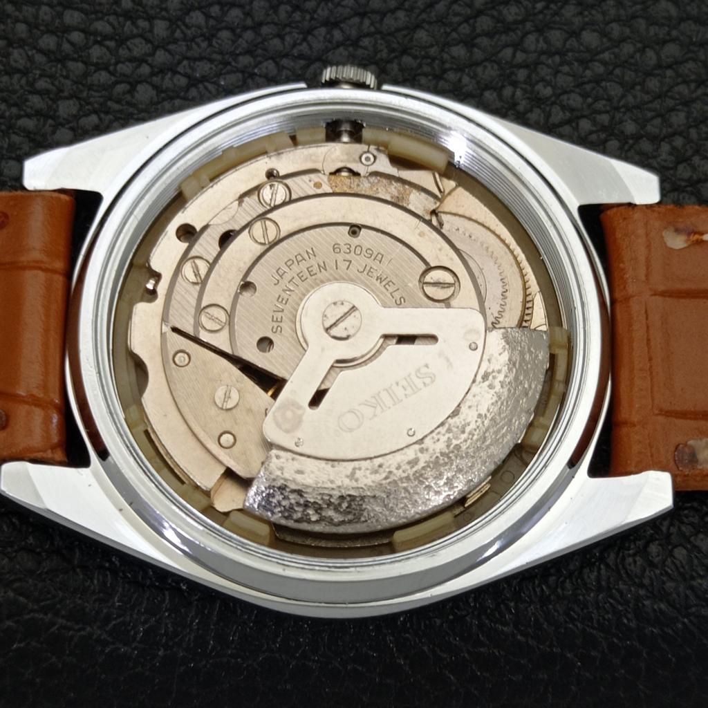 VINTAGE SEIKO AUTOMATIC 6309A REFURBISHED JAPAN MENS SILVER DIAL WATCH A701691-5 R206c-a701691