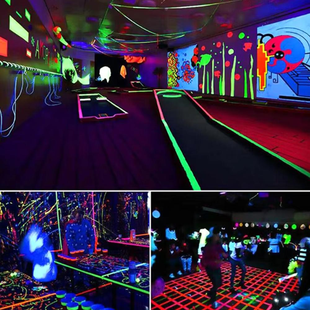 Fluorescent Cotton Tape 6 Colours, UV Blacklight Reactive, Neon Coloured For Party Decoration, Halloween, Crafts