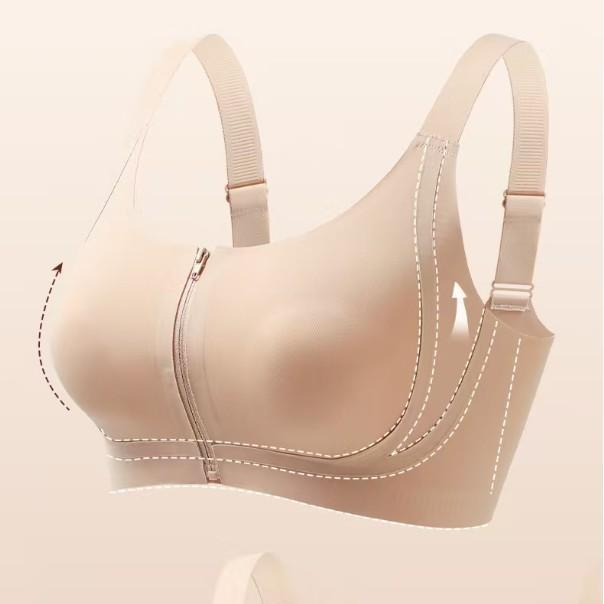 Women's Seamless Front-Zip Bra - Butterfly Strap Style for a Streamlined Look