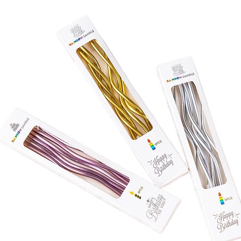 

Birthday Cake Decoration Candle Retro Curve Candle Party Curved Candle Thread Creative Plug-in Ornament 14