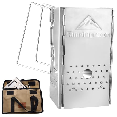 CAMPINGMOON Folding Charcoal Fire Starter for BBQs, FD, Charcoal Grill Master, Stainless Steel, BBQ, Charcoal Grill, Fire Starter, Chimney Effect, Hig