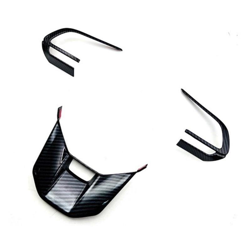 A03E-3Pcs Car Carbon Fiber Steering Wheel Panel Cover Trim For Toyota Veloz Avanza/Perodua Alza