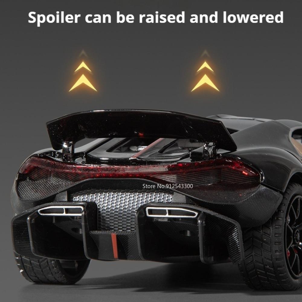 1:24 Tourbillon Atlantic Sports Car Model Toy Sound Light Pull Back Doors Opened Cars Models Toys Desktop Ornaments for Boys
