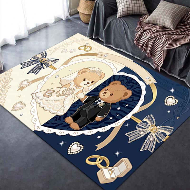 2025 New Wedding Teddy Carpet Rug for Living Room Bedroom Home Sofa Decoration,Kids play Non-slip Floor Mat13