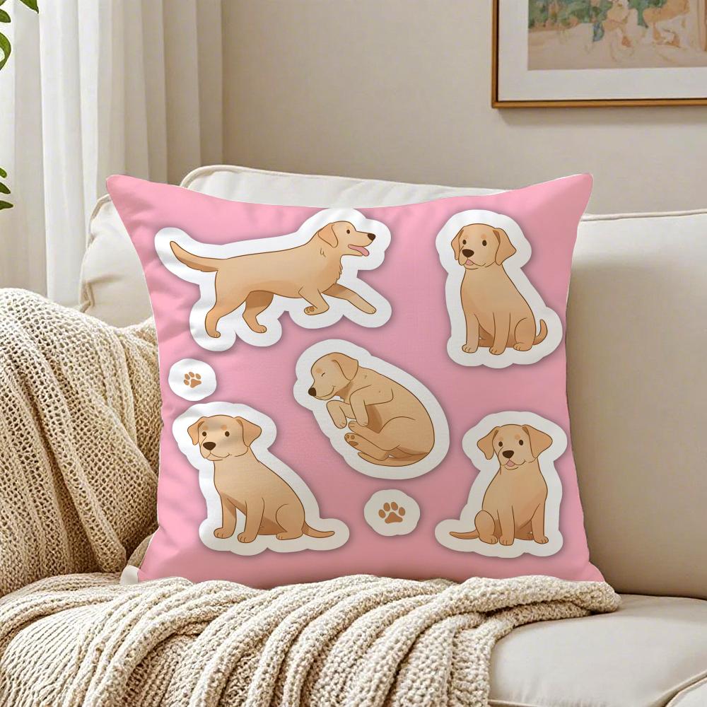 Labrador Retriever Pillow Friendly Dog Plush Cushion Cushion Cover Pillowcase Antidustmite living Room Sofa Decor Cushion Room