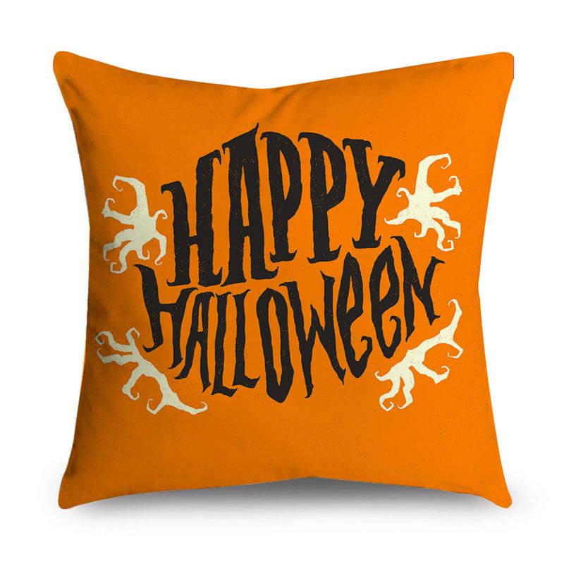 Halloween Theme Horror Pumpkin Wizard Print Pattern Cushion Cover Home Living Room Sofa Decoration Square Throw Pillow Cover