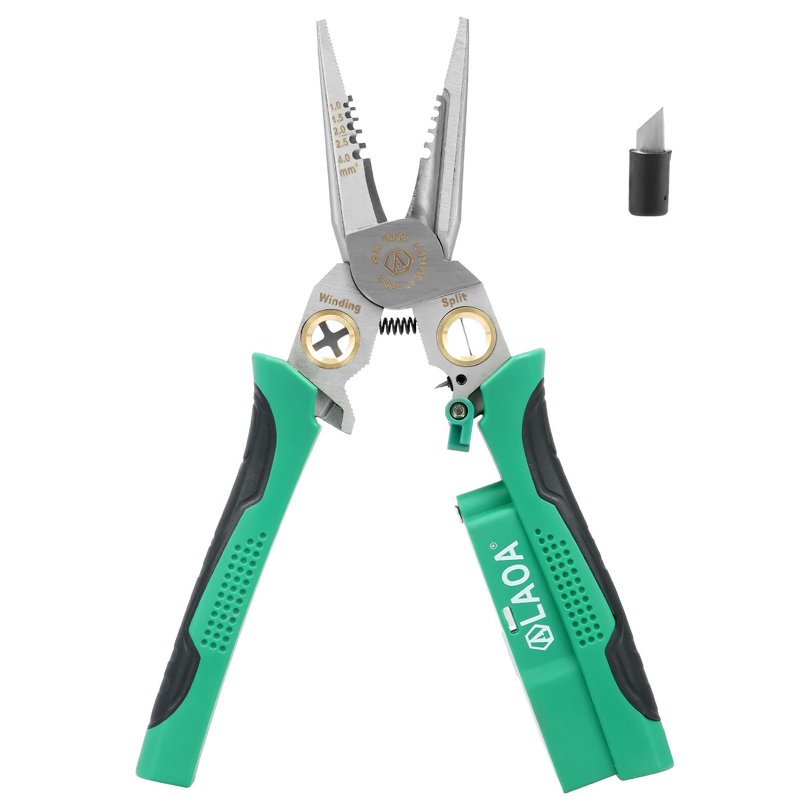 

8 in 1 Wire Stripper Plier Multifunctional Cable Stripping Cutter Heavy Duty Electrical Wire Stripping Twisting Hand Tool Pliers зелёный
