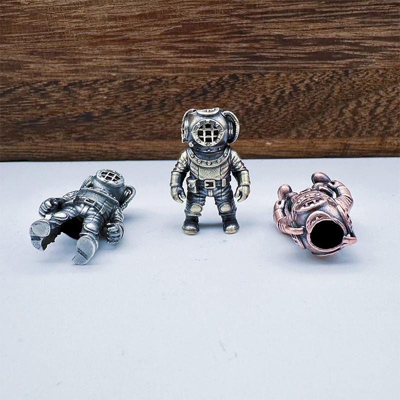 Diver Figurine Brass Knife Beads Edc Diy Woven Bracelets Lanyard Pendants Accessories Outdoor Tool Hangings Charms Gift