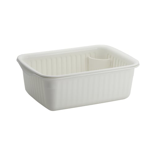 Asvel Posey Dish Drainer Set with Chopstick Holder, Antibacterial, Medium, White, Hygienic, A4309