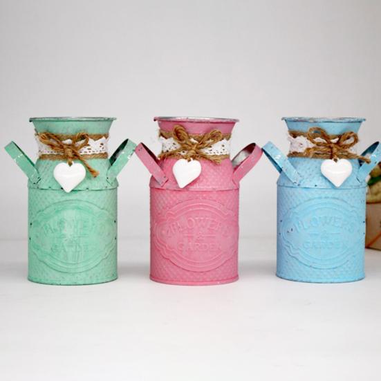 Runder zylindrischer Blumen-Kunst-Garten-Blumentopf-Übertopf aus Eisen, Wohnzimmer-Dekoration