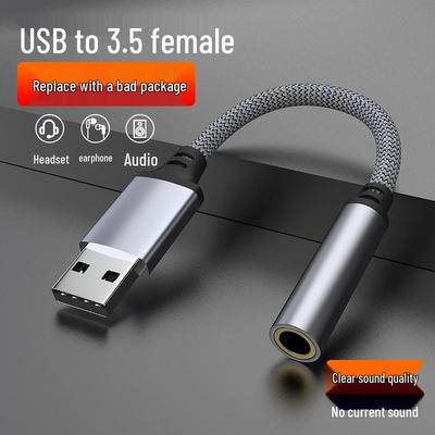 כבל ממשק שמע USB ל-3.5 מ"מ לאוזניות ומיקרופון - כרטיס קול באיכות CD למחשבים נייחים ומחשבים ניידים