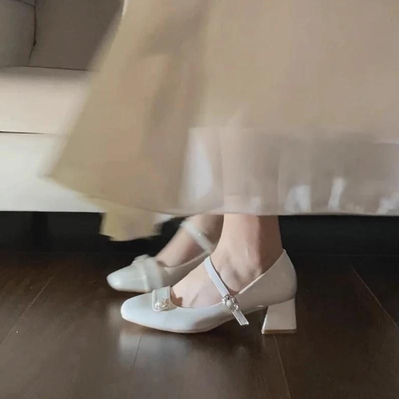 Fashion High Heels Pointed Toe Shoes Woman Lace-Up Navy Blue Pumps Sexy Sandals Slip On Shallow Mouth All-Match Footwear Spikes