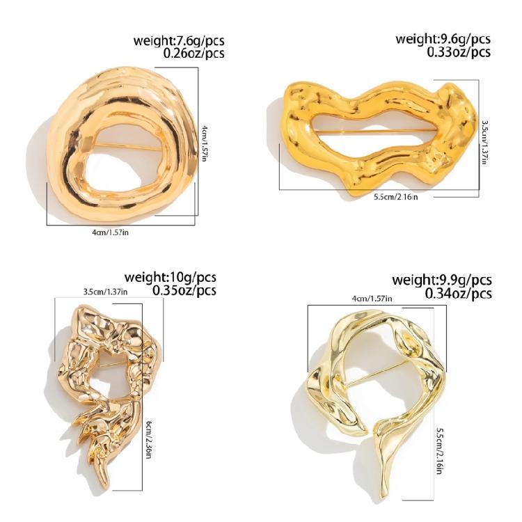 Delicate Hollow Pattern Alloy Brooch Eye Catching Lapel Pin Accessory For Women Seeking Unique Style Accent