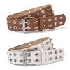 Dual Pin Buckle Rivet Belt Retro Punk Waistband Business Waist Belt  Paired with Skirts Jeans