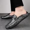 Men's Leather Slip-on Loafers: Large Size, Soft Sole, Casual & Business Style Driving Moccasins.