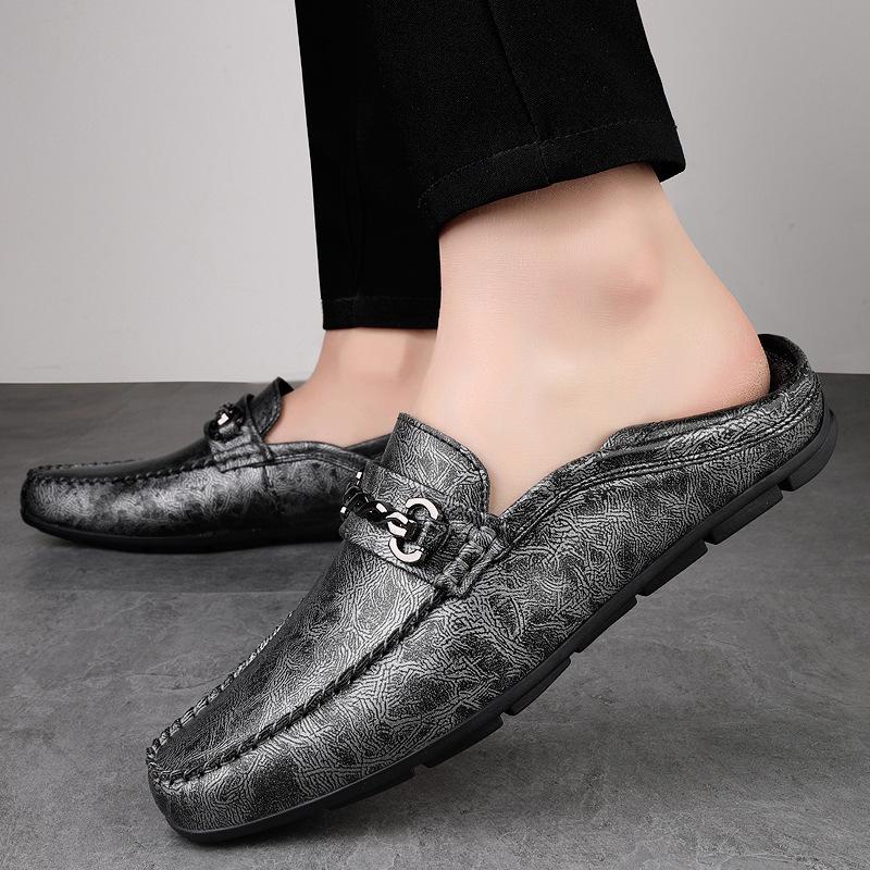 Men's Leather Slip-on Loafers: Large Size, Soft Sole, Casual & Business Style Driving Moccasins.