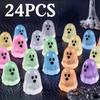 6-11pc Luminous Ghost Figures Halloween Resin Ghost Ornament Mini Micro DIY Landscape Miniatures Festival Party Home Decor Gifts