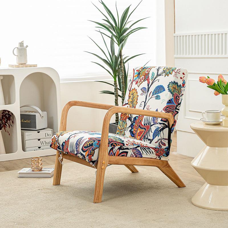 Home Decor Armchair Slipcover Elastic Chair Cover Zipper Stretch Wooden Arm Chair Cover Protector Removable Seat Cover