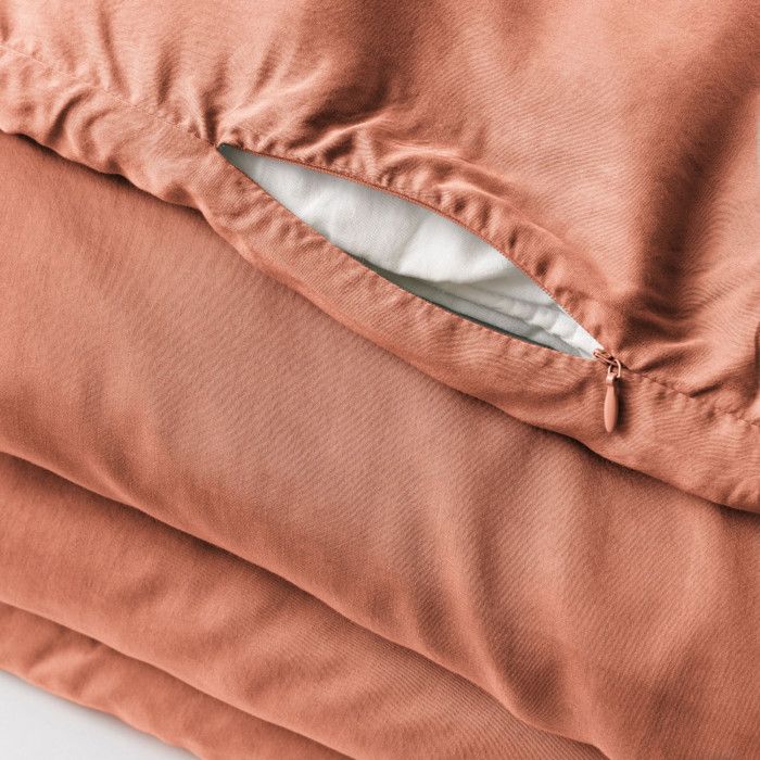 Housse de couette "Lysandre" toutes dimensions "Lyocel" L'effet Papillon - Lysandre Terracotta - Housse de couette 240 x 220 cm
