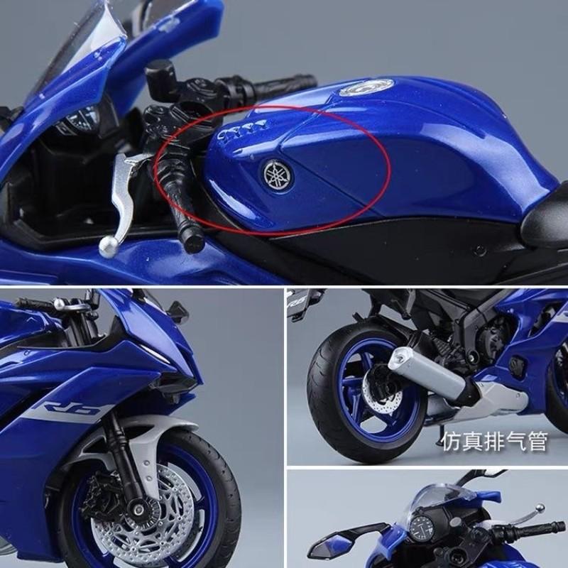 WELLY 1/12 Yamaha YZF-R6 Alloy Motorcycle Model Diecast Toy Cars Toys Racing Car Models for Childrens Vehicles Collection Gifts