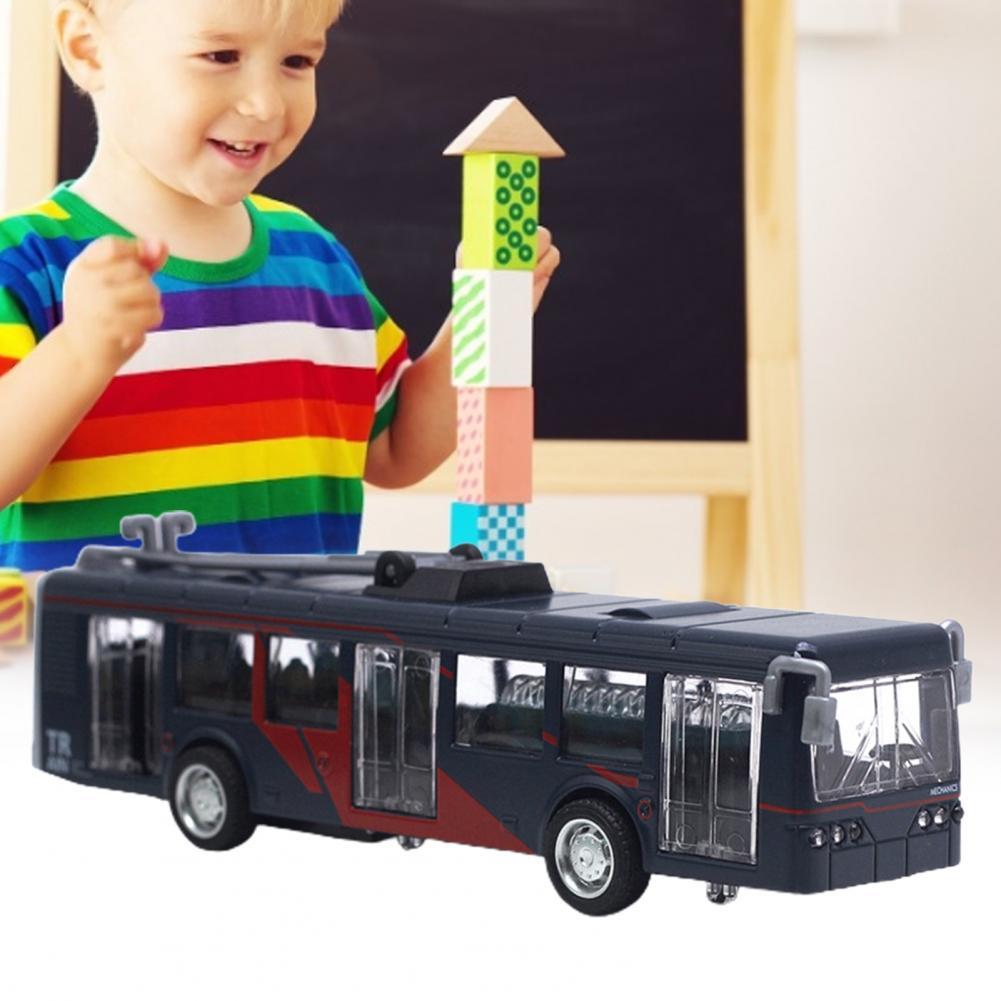 Metal Die-Cast Alloy Light Rail Pull Back Train Engine Toy Retro Model Tram,Fall-Resistant Desktop Decor Pull Back Door Openable 7 Inches Train Kids