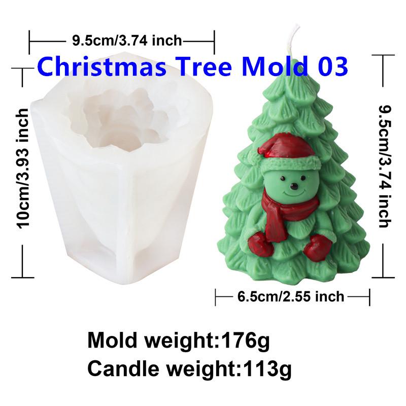 

Christmas Tree Silicone Candle Mold DIY Santa Snowman Christmas House Designs Pine Tree Shapes Candles Gypsum Holiday Home Decor