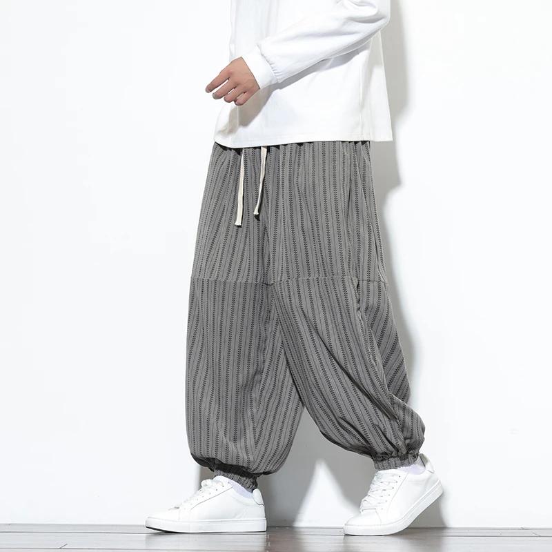 2025 Autumn Men Striped Corduroy Pants Men Jogger Vintage Lantern Pants Men Y2K High Streetwear Trousers Korean Loos Pants