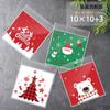 100Pcs Christmas Candy Cookie Bags Self-Adhesive Gift Packaging Biscuit Snack Baking Bag Navidad New Year Xmas Party Supplies