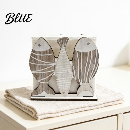 Solid Wood Paper Style Dispenser Wooden Holder Napkin Towel Rack Vertical Ocean Square And Holder Ordered Storage for Kitchen