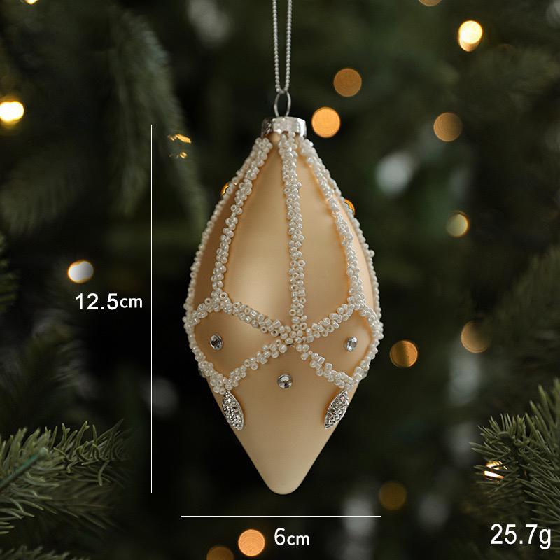3Pcs Champagne Gold Christmas Balls Elegant Glass Ornaments for Tree Decoration Christmas Baubles Luxury Home Party Winter New