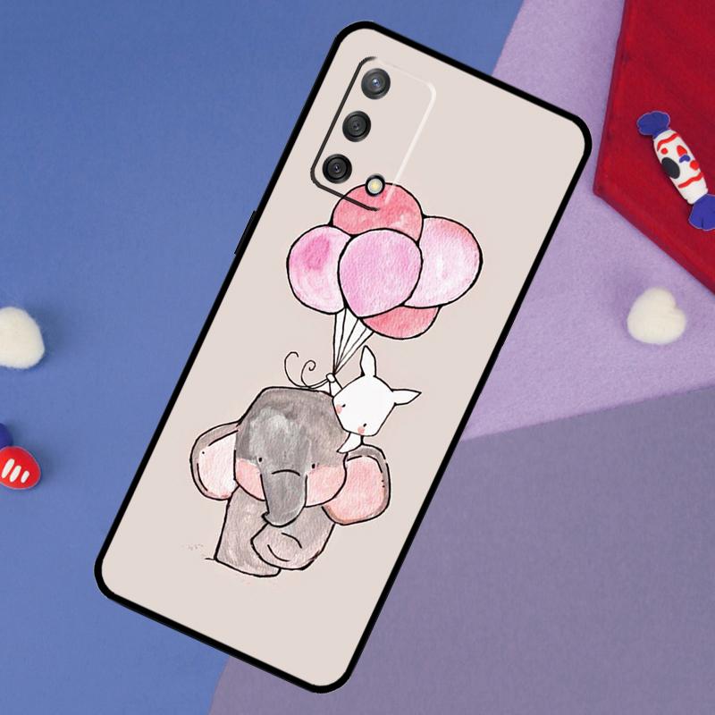 Cute Elephant Case For Oppo A78 A18 A38 A74 A94 A54 A58 A98 A80 A60 A40 A96 A76 A16 A15 A17 A57 A5 A6 Pro