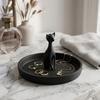 Cat Ring Holder Plastic Jewelry Dish Trinket Tray for Earrings and Organizer Fun Themed Gifts for Cat Lovers, and Women's Gifts