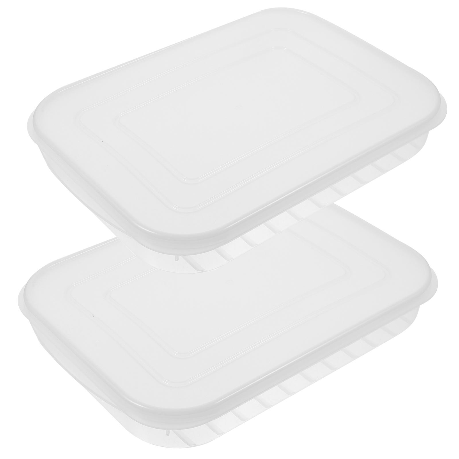 

2 шт. Штабелируемые контейнеры для бекона с герметичными крышками, контейнеры для продуктов для холодильника, для прозрачного сыра прозрачный