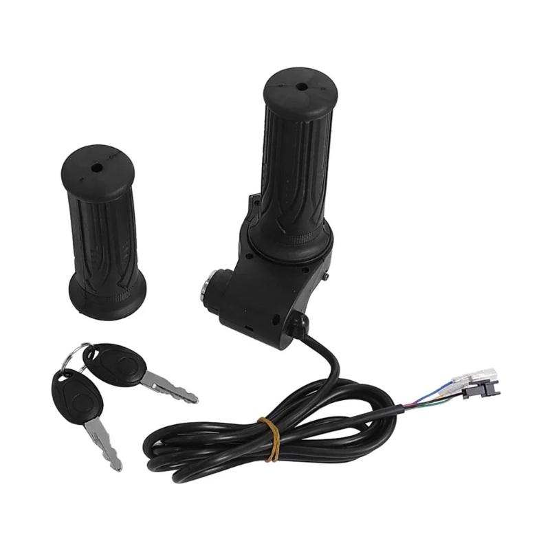 Electric Bike Throttle Handle with LED Display Throttle Accelerator Handle Grip Scooter Handlebar Grip Twist Throttle