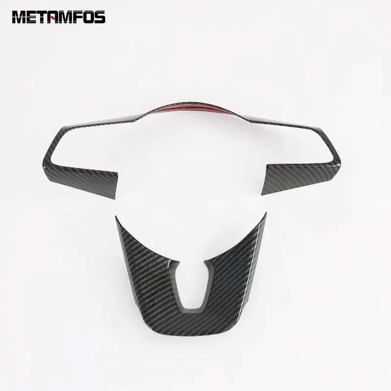 For Kia Seltos -2024 2025 Carbon Fiber Steering Wheel Cover Trim Decoration Frame Sticker Interior Accessories Car Styling