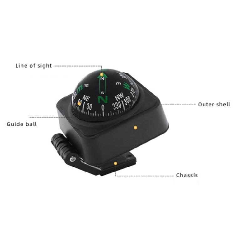 Weather Resistant Car Navigation Instrument with Full Rotation Visibility Automotive Leveling Guidance for Drivers