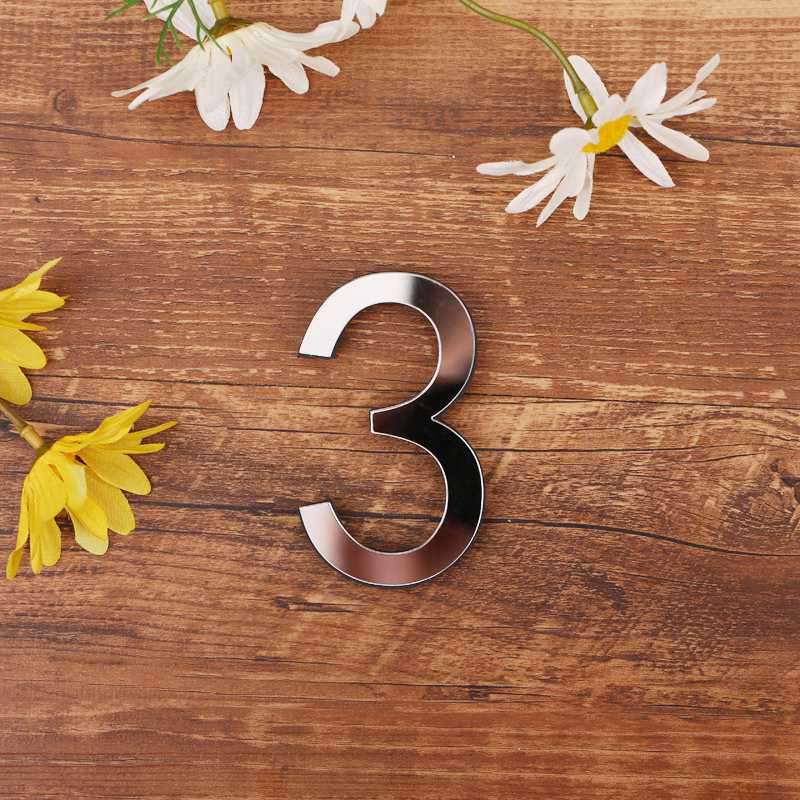 Home Decoration Acrylic Cross-Border Hot Wall Stickers Letters Creative Arabic Numerals Decorative Mirror Word Eva