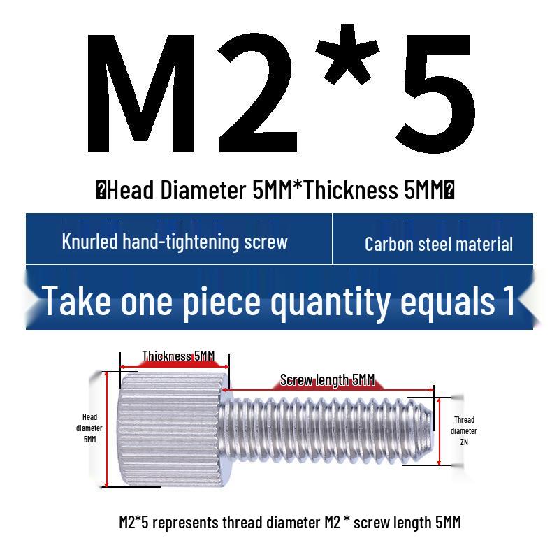 Никелированные однозаходные накатанные винты с ручной затяжкой M2-M6
