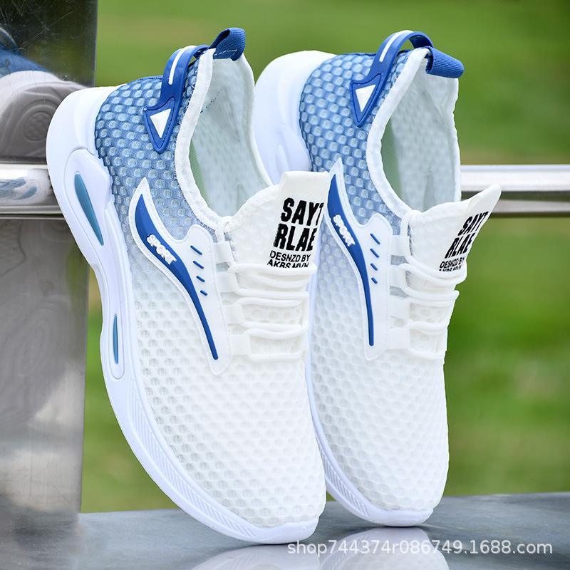 

Spring and Autumn new breathable double mesh running shoes lightweight soft sole non-slip deodorant sports shoes trendy shoes size 38