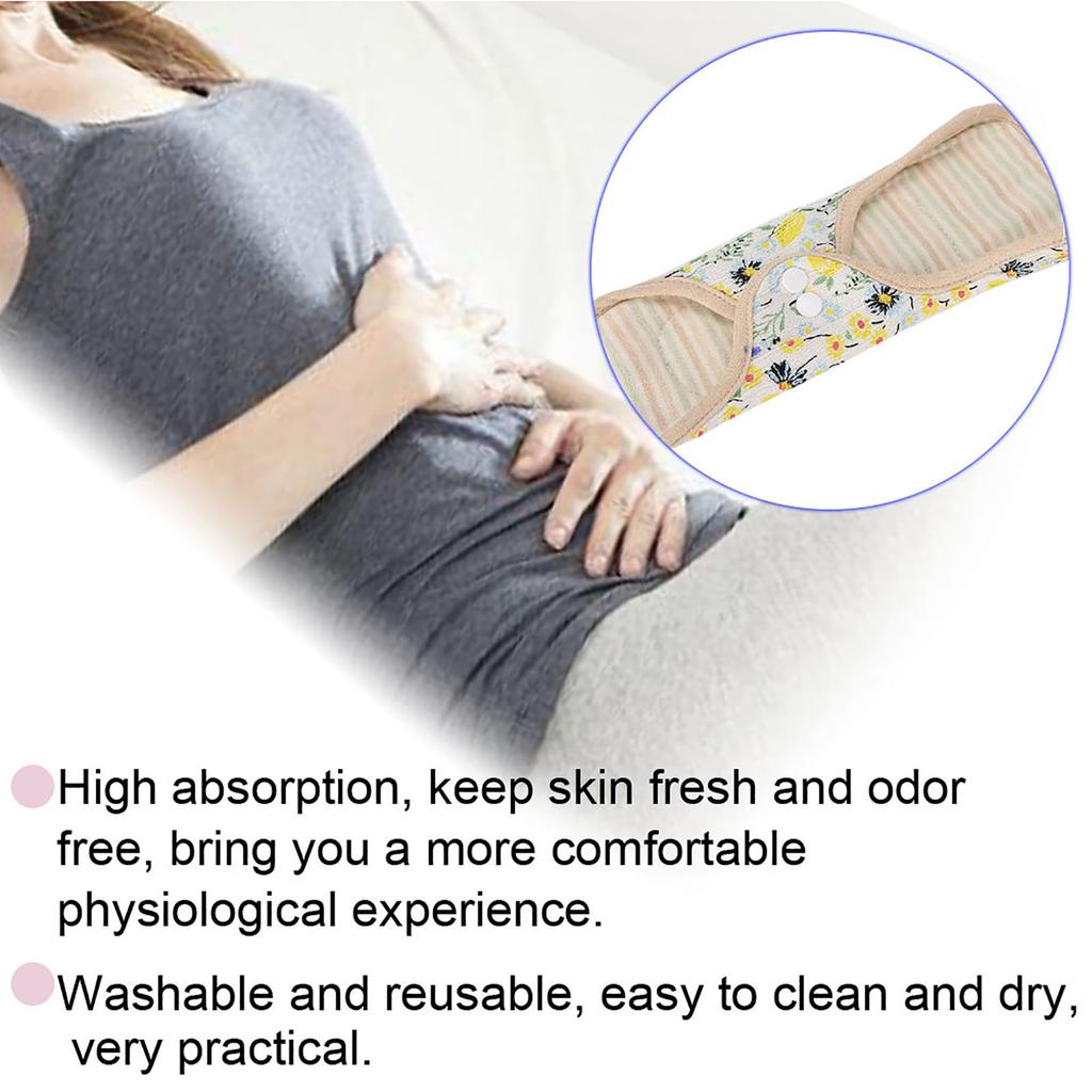 Washable Cloth Menstrual Pad Fanshaped Wing Reusable Sanitary Napkin Panty Liner White 250mm