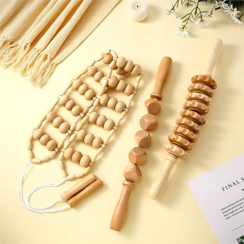 Herramientas de Masaje de Maderoterapia Manuales Accesorios Gua Sha Rodillo Masajeador Anticelulítico Cubo de Madera Masajeador Para Liberación Corporal