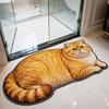 40*60cm Cute Cat Diatom Floor Mat Super Absorbent Wear Resistant Design Bathroom Carpet Soft Non-slip Simulation Cat Floor Mat