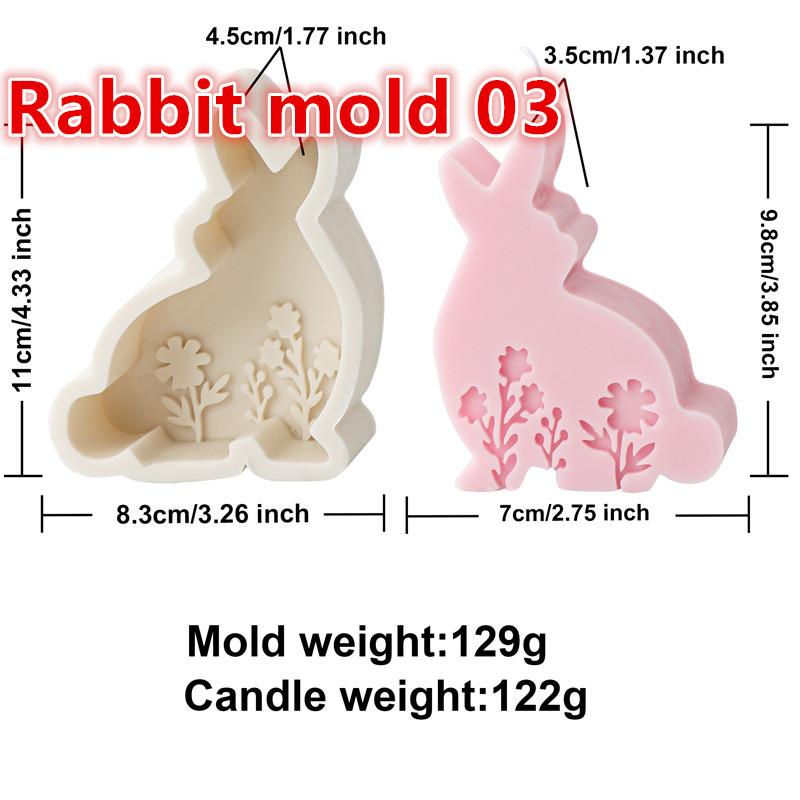 3D  Flat  Animal Flower Cat Dog  Silicone candle mold DIY Flower Animal Bunny Easter Egg Festival Gift Home Decoration Gifts