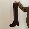 Winter Fashion Stretch Fabric Women Over The Knee Sock Boots Street Style Thick Heel Party Stripper Female Silm Long Booties