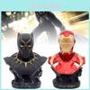Atemberaubendes 16cm Eisen Schwarzer Panther Halbfigurenmodell Perfekt für Schreibtischdekoration Geschenke